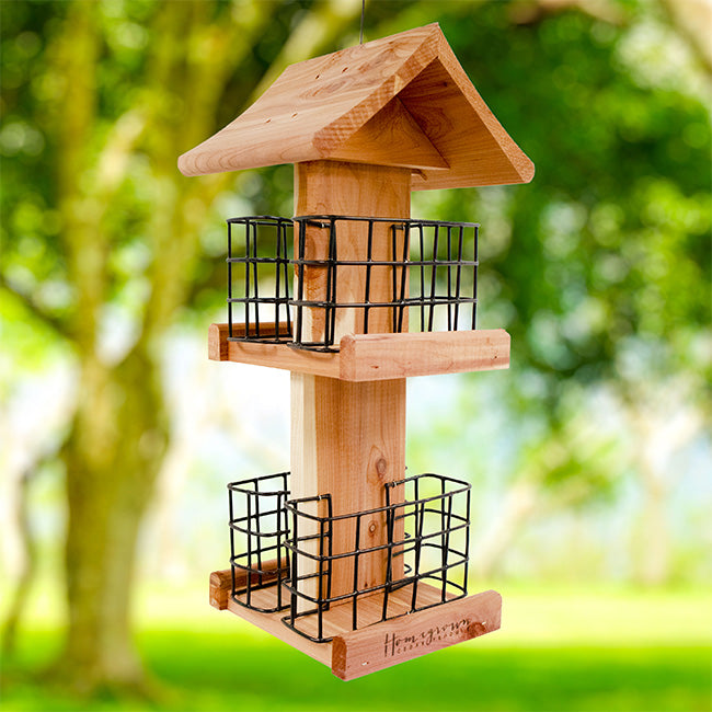 Amish Made Cedar Quad Suet Cake Tower