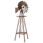 Rustic Kinetic Windmill Obelisk, Brown, 70"H