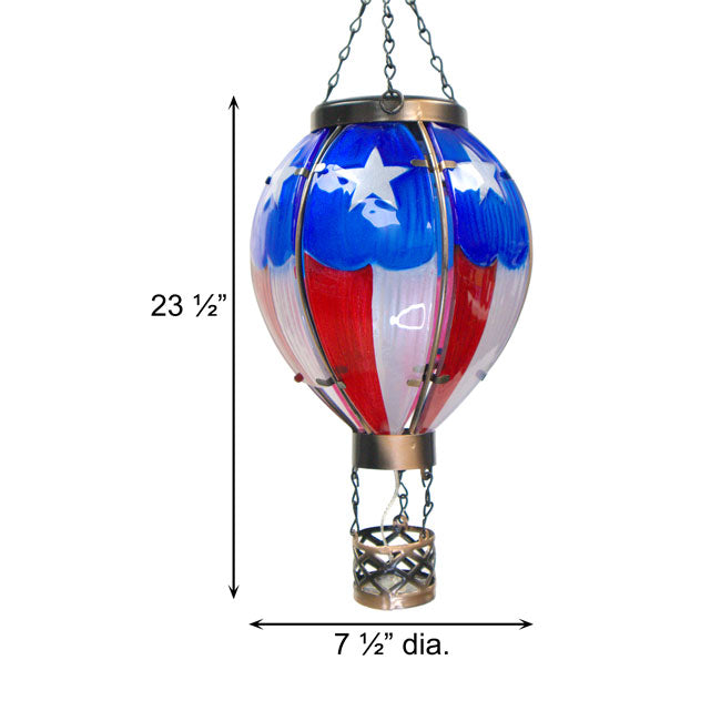 Regal Hot Air Balloon Solar Lantern, Americana, Large