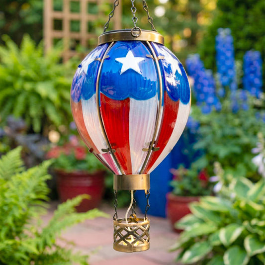 Regal Hot Air Balloon Solar Lantern, Americana, Large