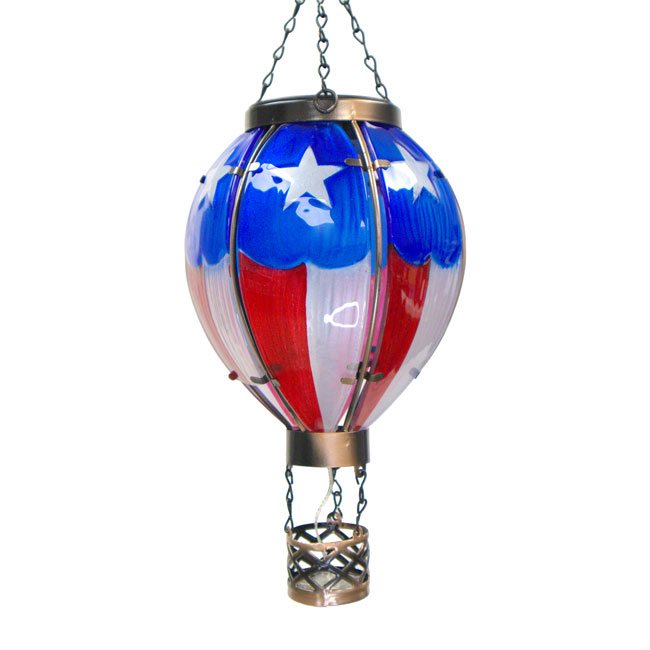 Regal Hot Air Balloon Solar Lantern, Americana, Large