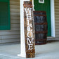 Amish-Made Welcome & Go Away Whiskey Barrel Porch Signs