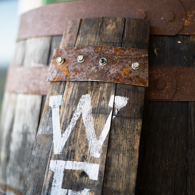 Amish-Made Whiskey Barrel Porch Sign, Welcome