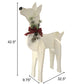 Amish-Made Wooden Doe Statue, White