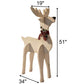 Amish-Made Wooden Reindeer Statue, White
