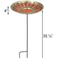 Achla Red African Daisy Bird Bath with Stake