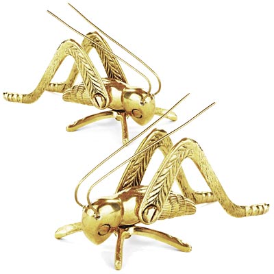 Achla Lucky Hearth Crickets, Polished, Set of 2