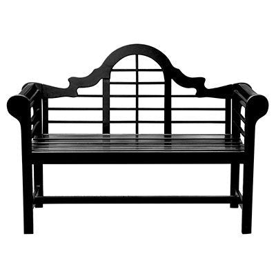 Achla Wooden Lutyens Bench, Black, 54"L