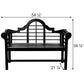 Achla Wooden Lutyens Bench, Black, 54"L