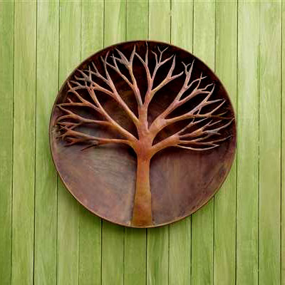 Ancient Graffiti Small Raised Tree Wall Disc, Brown, 12" dia