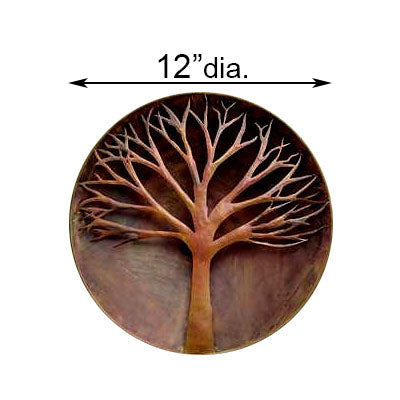 Ancient Graffiti Small Raised Tree Wall Disc, Brown, 12" dia