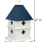 Plantation Bird House & Decorative Mounting Post, Cobalt