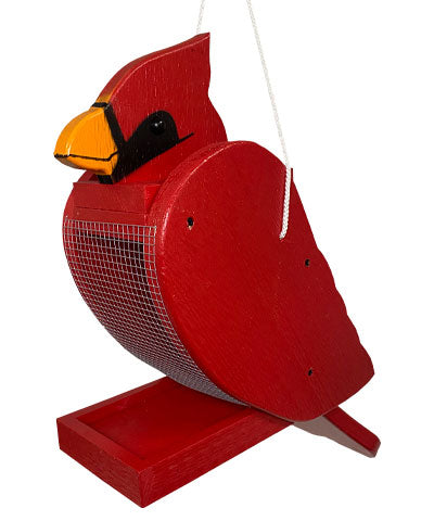 Amish Cardinal Shaped Bird Feeder