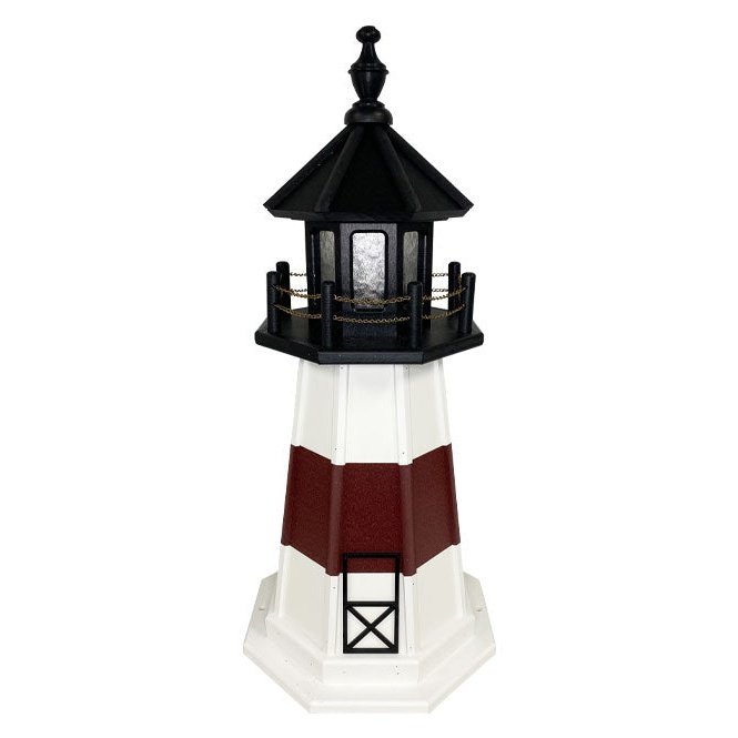 Amish Montauk Lighthouse, Cherrywood & White, 33"H