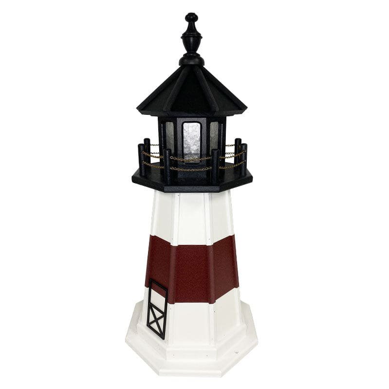 Amish Montauk Lighthouse, Cherrywood & White, 33"H