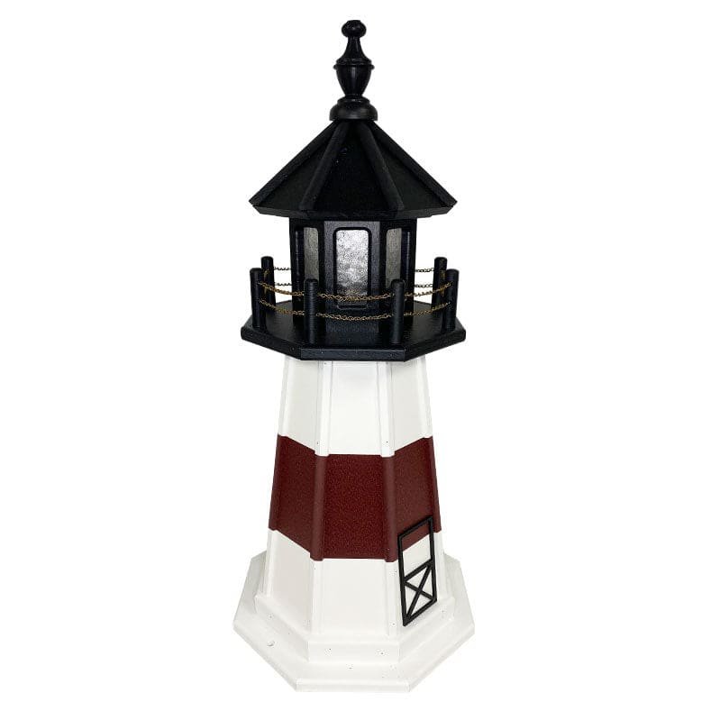 Amish Montauk Lighthouse, Cherrywood & White, 33"H