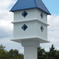Plantation Bird House & Decorative Mounting Post, Cobalt