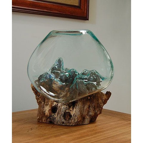 Cohasset Molten Glass Bowl & Natural Wood Sculpture, Large