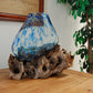 Cohasset Lg Molten Glass Blue Accented Bowl & Wood Sculpture