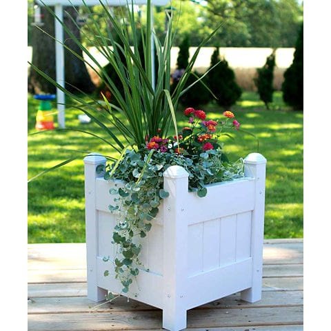 Dura-Trel Small Planter Box, White, 16"L