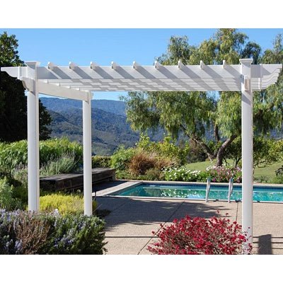 Dura-Trel Queensbrook Pergola, White, 9.5' x 9.5'