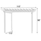 Dura-Trel Queensbrook Pergola, White, 9.5' x 9.5'