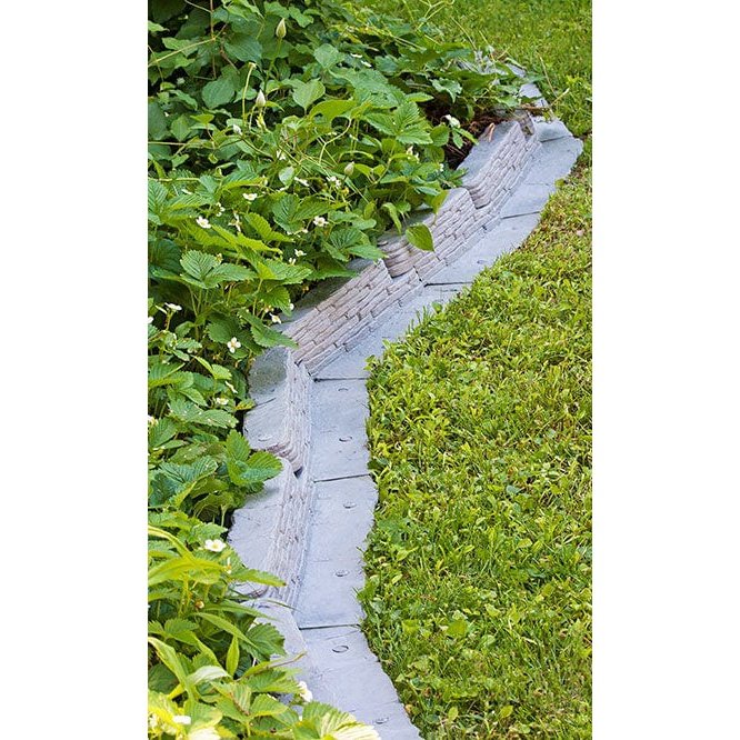 Emsco Bedrocks Stacked Faux Slate Edging Pieces, Pack of 4