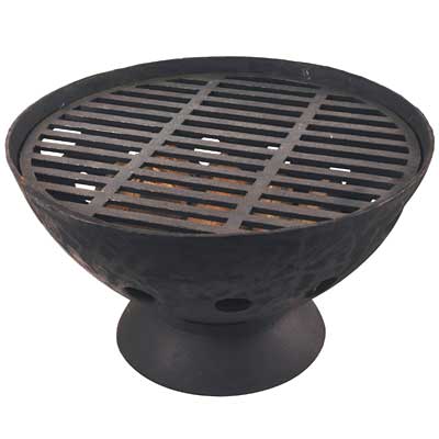 Esschert Design Cast Iron Fire Bowl with Grate, 21.5" dia.