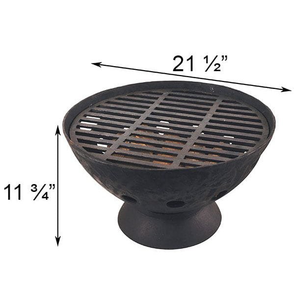 Esschert Design Cast Iron Fire Bowl with Grate, 21.5" dia.