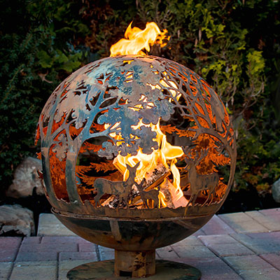 Esschert Design Steel Wildlife Fire Sphere, Large, 23" dia.