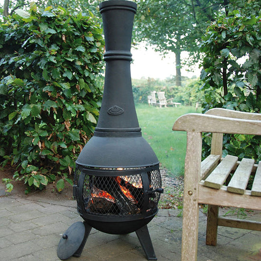 Esschert Design Cast Iron Terrace Screened Chimenea, 18" dia