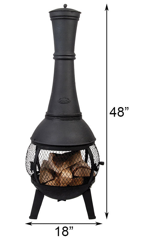Esschert Design Cast Iron Terrace Screened Chimenea, 18" dia