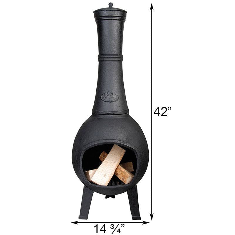 Esschert Design Cast Iron Terrace Chimenea Heater, 14" dia.