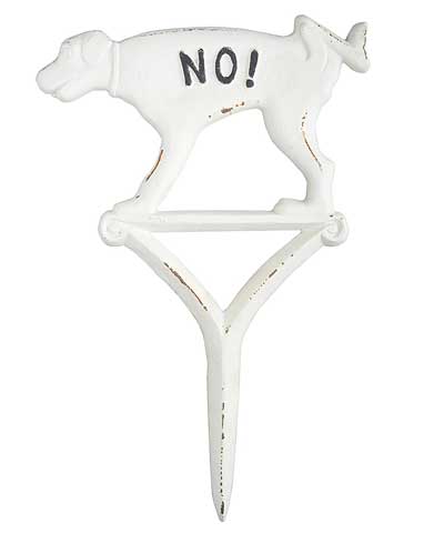 Esschert Design Cast Iron Dog Yard Signs, White