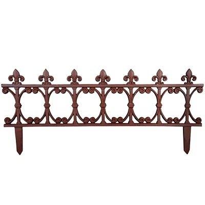 Esschert Design Finial Garden Fence, Rust, 14"H, Pack of 4