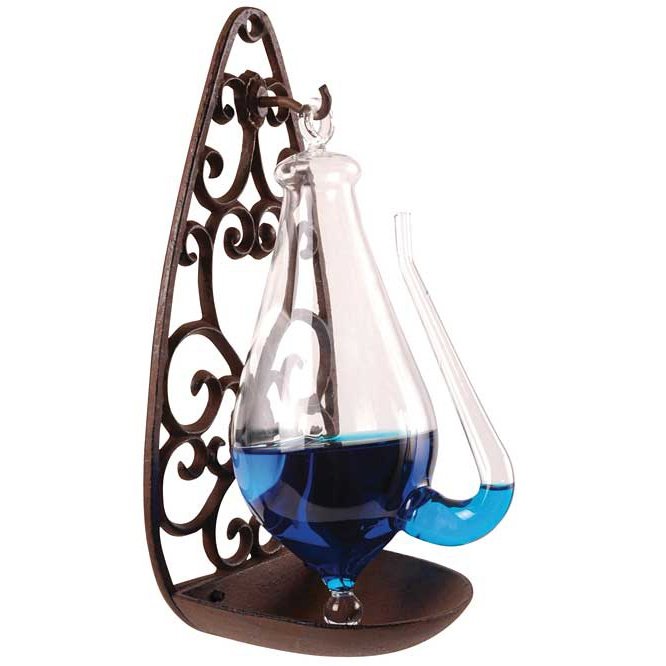 Esschert Design Glass Barometer with Cast Iron Holder