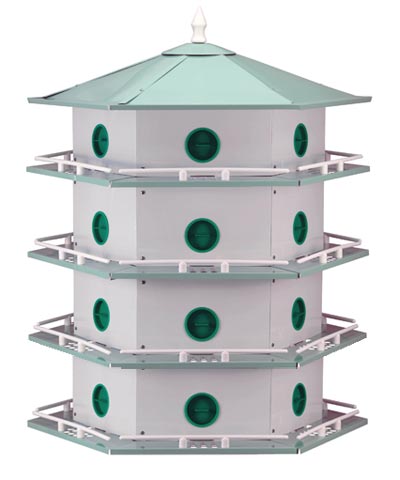 Heath 24-Room Deluxe Purple Martin House with Decoys