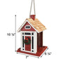 Home Bazaar Christmas Cottage Bird Feeder, Red
