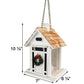 Home Bazaar Christmas Cottage Bird Feeder, White