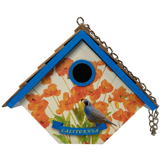 Home Bazaar Wren House for California, Quail & Golden Poppy