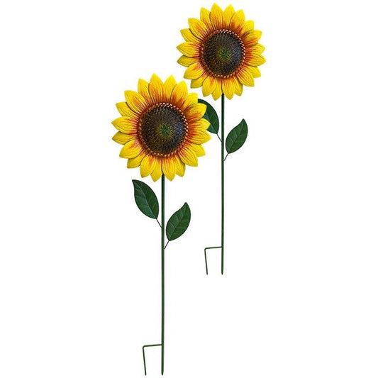 Land & Sea Metal Giant Sunflower Yard Art, 56"H, Pack of 2