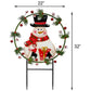 Land & Sea Metal Snowman and Wreath Staked Yard Art, 32"H