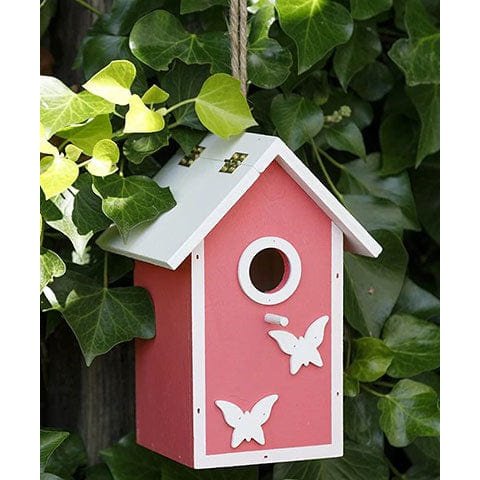 Cotton Candy Bird House with Butterflies, Pink