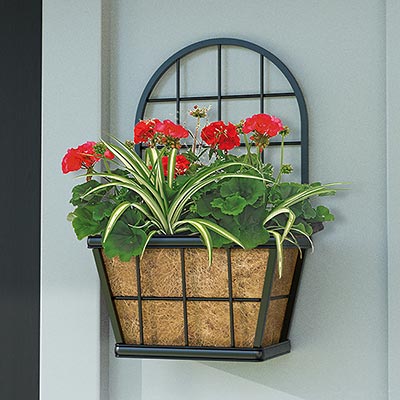 Panacea Modern Farmhouse Wall Planter w/Trellis, 11.5"W