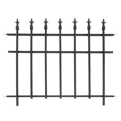 Panacea Classic Finial Fence Sections, Black, Pack of 10