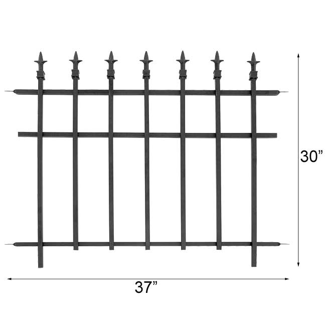 Panacea Classic Finial Fence Sections, Black, Pack of 10