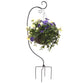 Panacea Staked Basket Hangers with Scrolls, Black, Pack of 2
