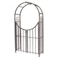 Panacea Arch Topped Garden Arbor with Gate, Brushed Bronze
