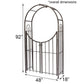 Panacea Arch Topped Garden Arbor with Gate, Brushed Bronze