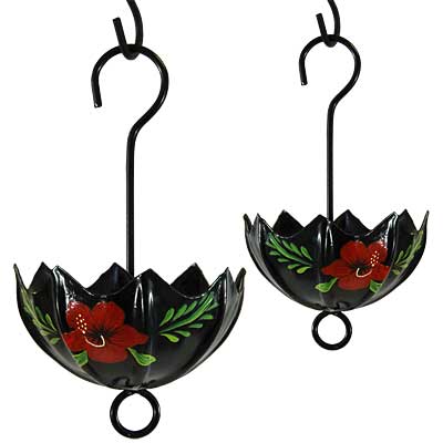 Parasol Botanica Ant Moats, Black, Red Hibiscus, Pack of 2